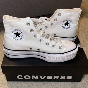 white platform converse